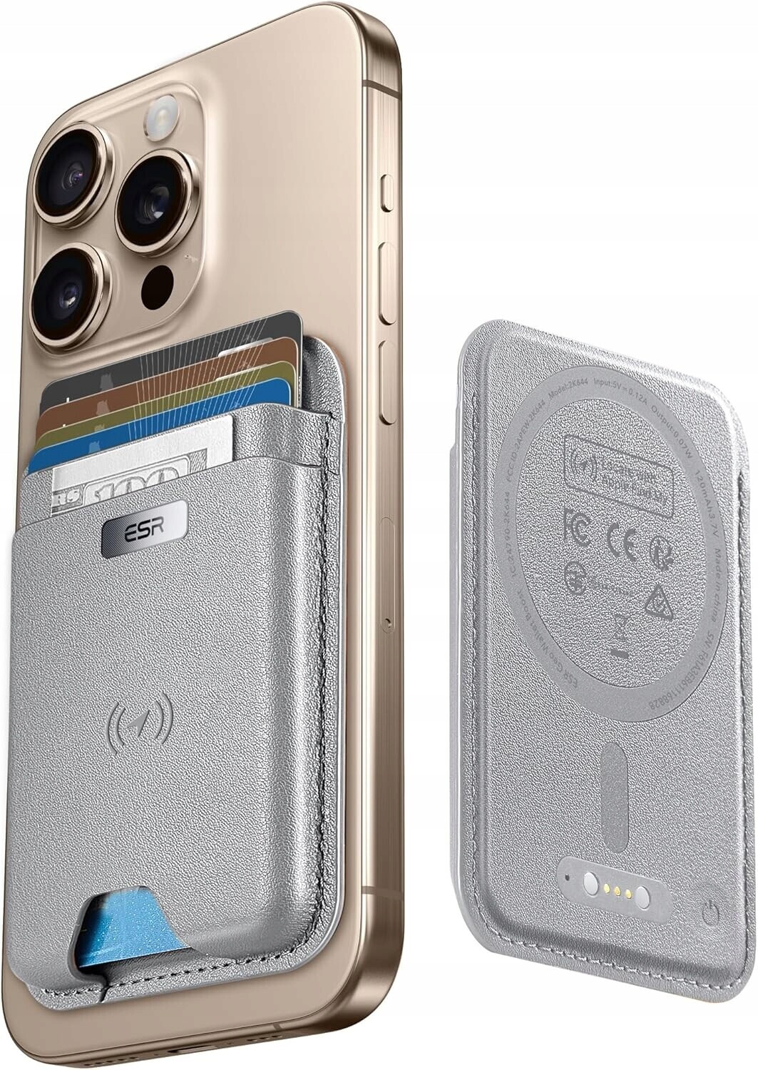 Esr MagSafe Peněženka s lokátorem Find My, na 5 karet, iPhone Šedá