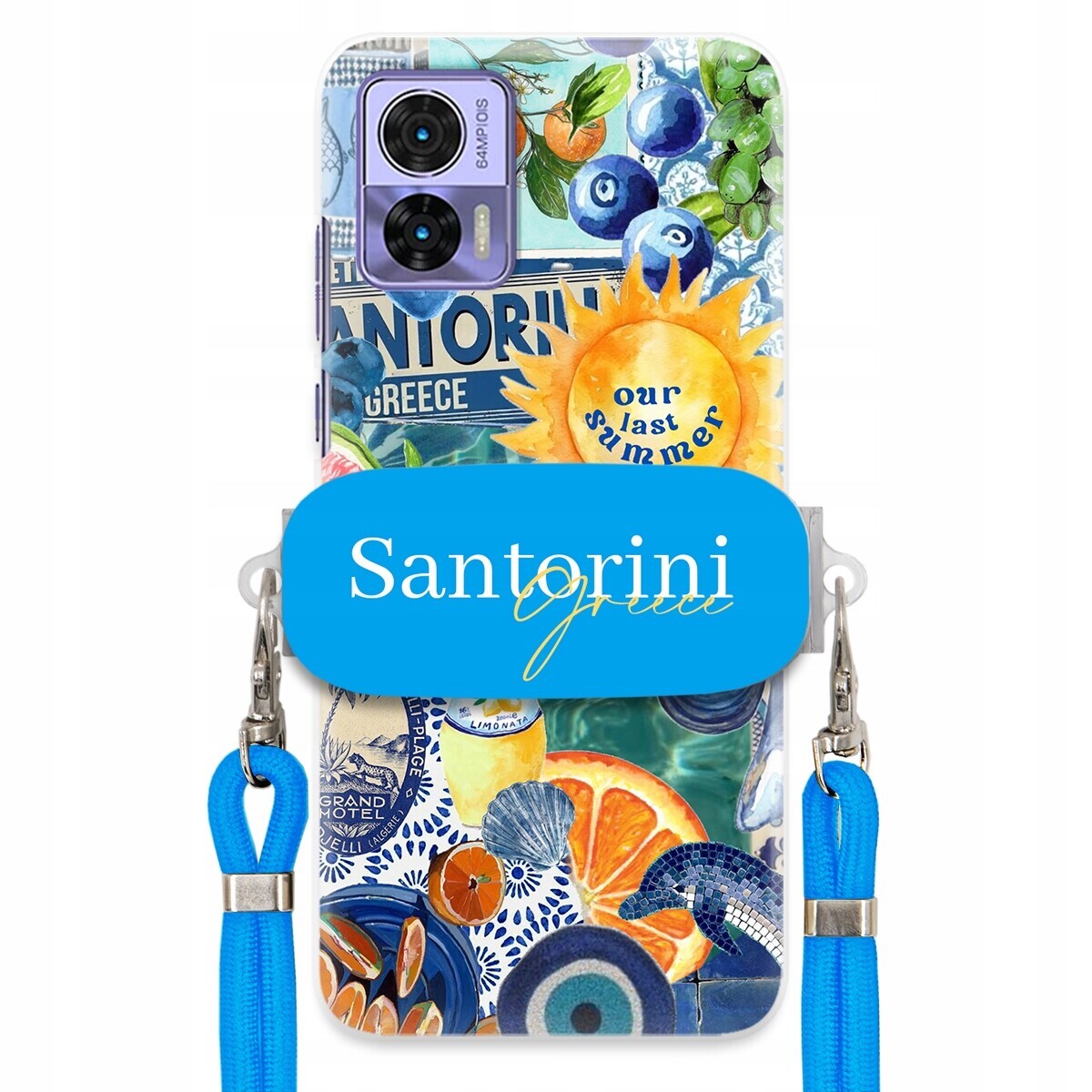 Pouzdro pro Motorola Edge 30 Lite Modré vodítko držák Santorini Sea Vibes