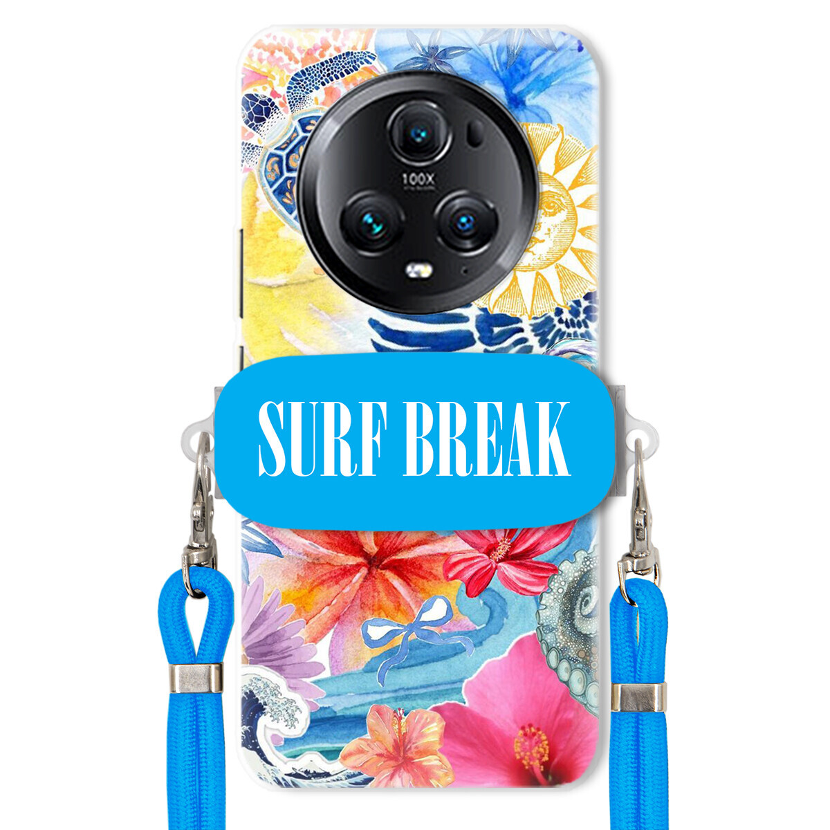 Pouzdro pro Huawei Honor Magic 5 Pro Vodítko Crossbody Blue Držák Surf Break