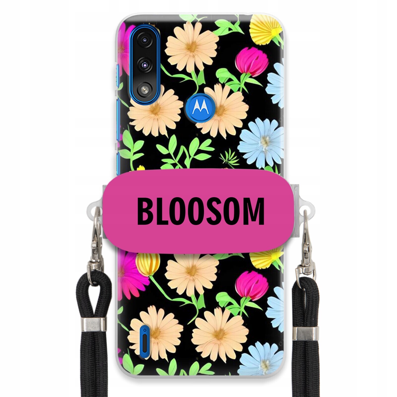 Pouzdro Crossbody Držák pro Motorola E7 POWER/E7i Case Květiny Bloosom Flower