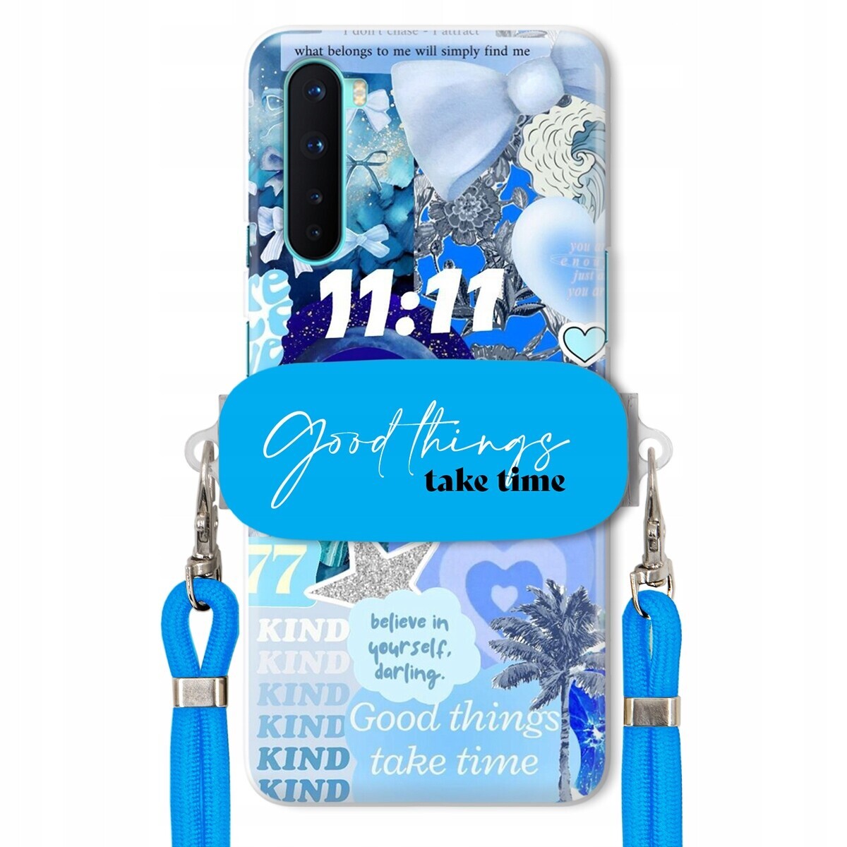 Pouzdro pro Oneplus Nord Držák Vodítko Crossbody Good Things Take Time Lata