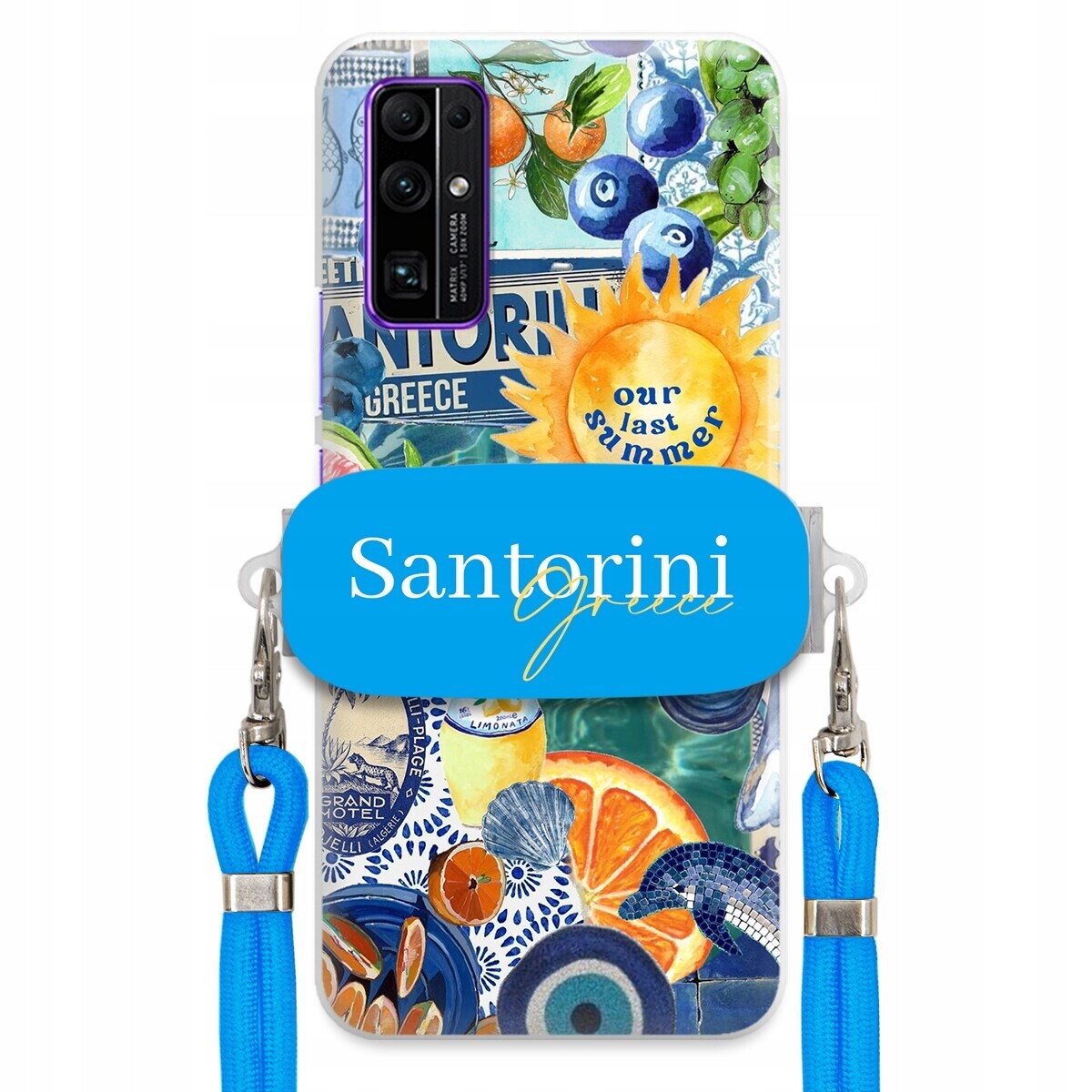 Pouzdro pro Huawei Honor 30 Pro Modré vodítko držák Santorini Sea Vibes