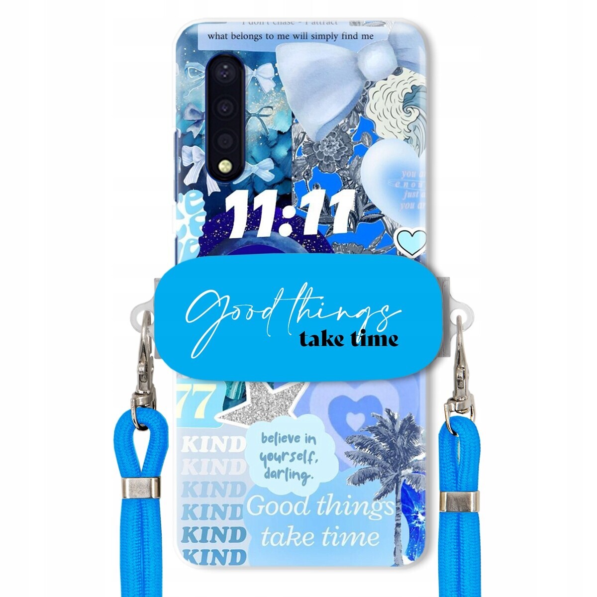 Pouzdro pro Samsung A41s Držák Crossbody vodítko Good Things Take Time Lata