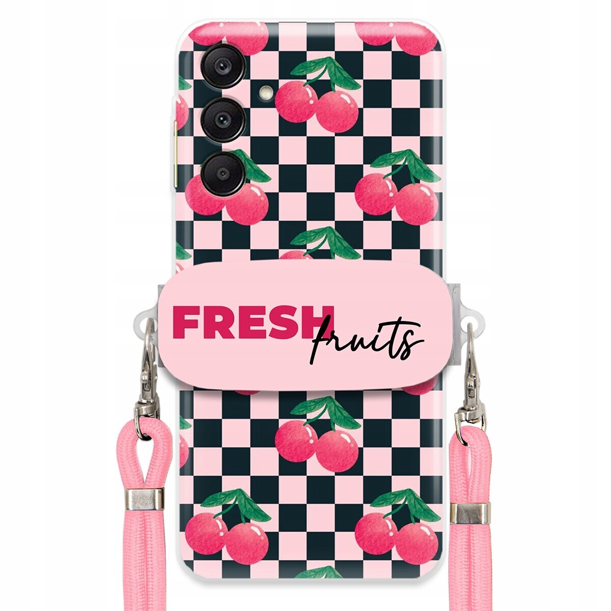Pouzdro pro Samsung A26 5G Crossbody vodítko držák Šachovnice Fresh Fruits