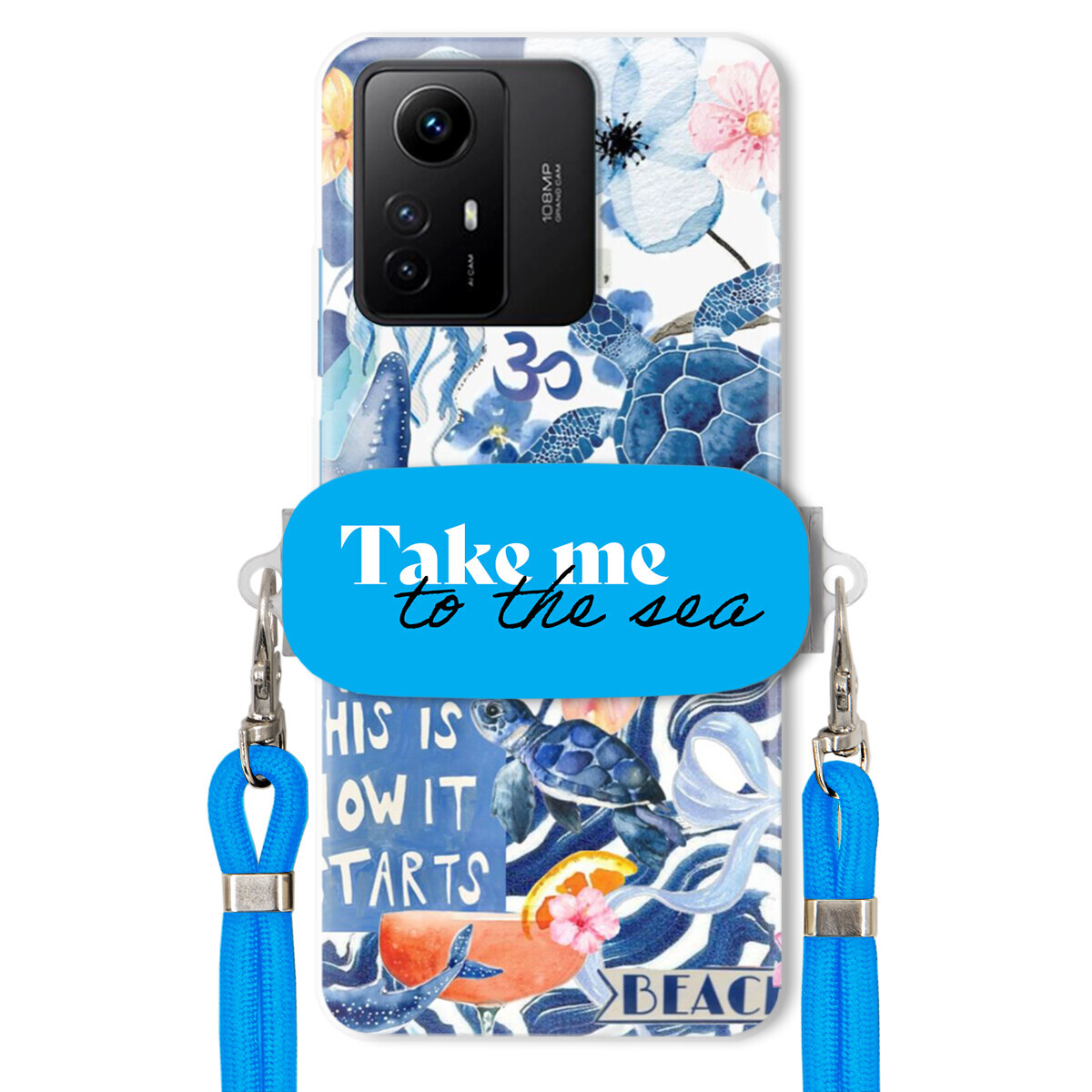 Pouzdro pro Xiaomi Redmi Note 12S Premium Vodítko Blue+ Držák Take Me To The Sea