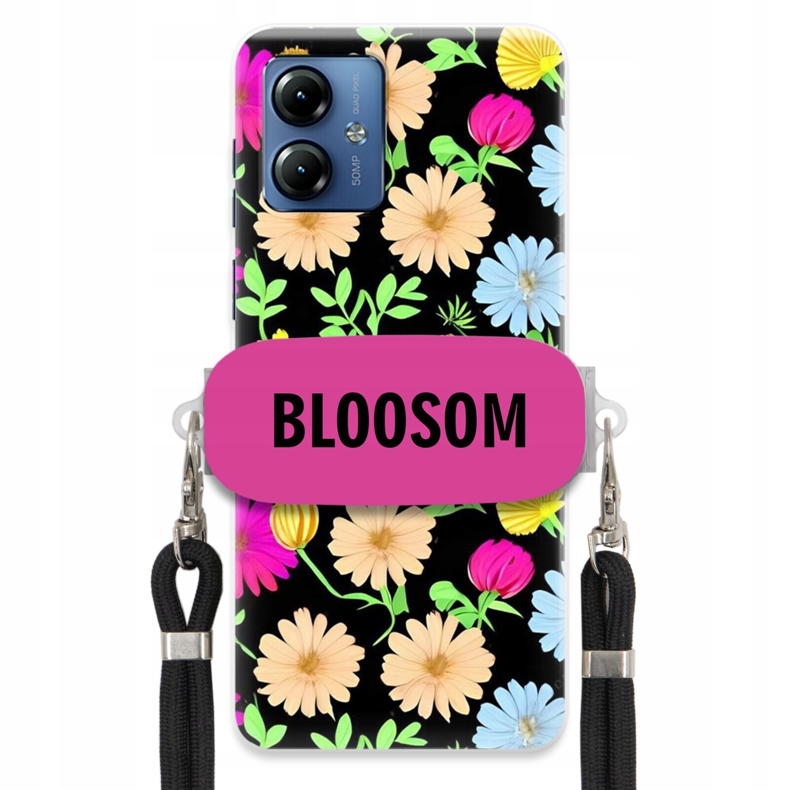 Pouzdro Crossbody Držák Pro Motorola G14 Kryt Case Květiny Bloosom Flower