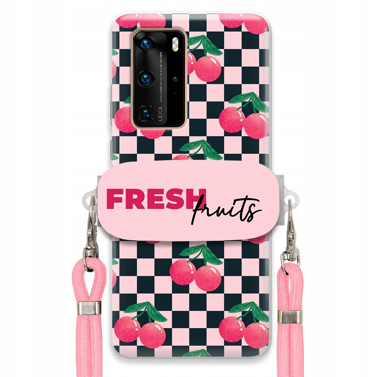 Pouzdro pro Huawei P40 Pro Crossbody vodítko Držák Šachovnice Fresh Fruits