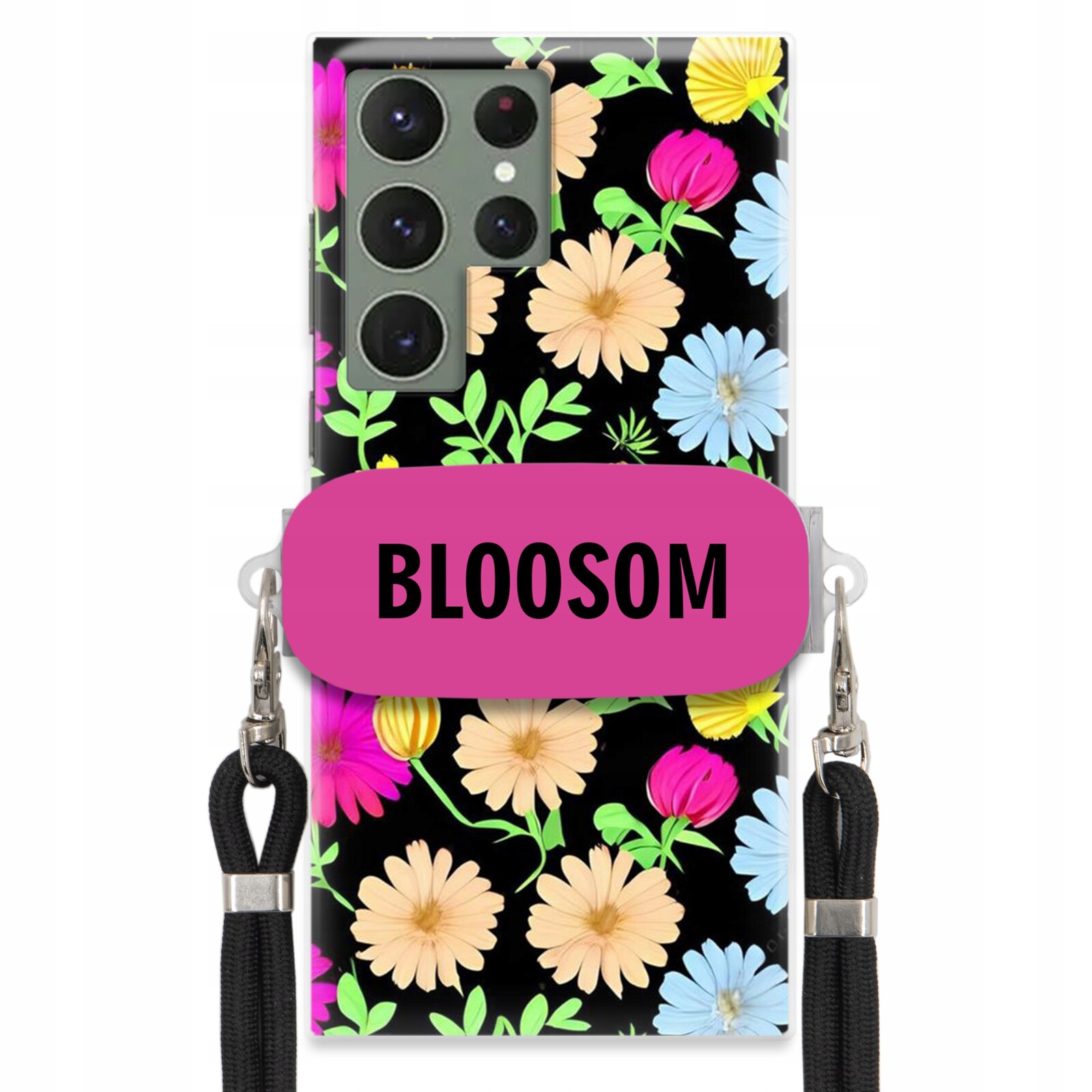 Pouzdro Crossbody Držák Pro Samsung S23 Ultra Kryt Květiny Bloosom Flower