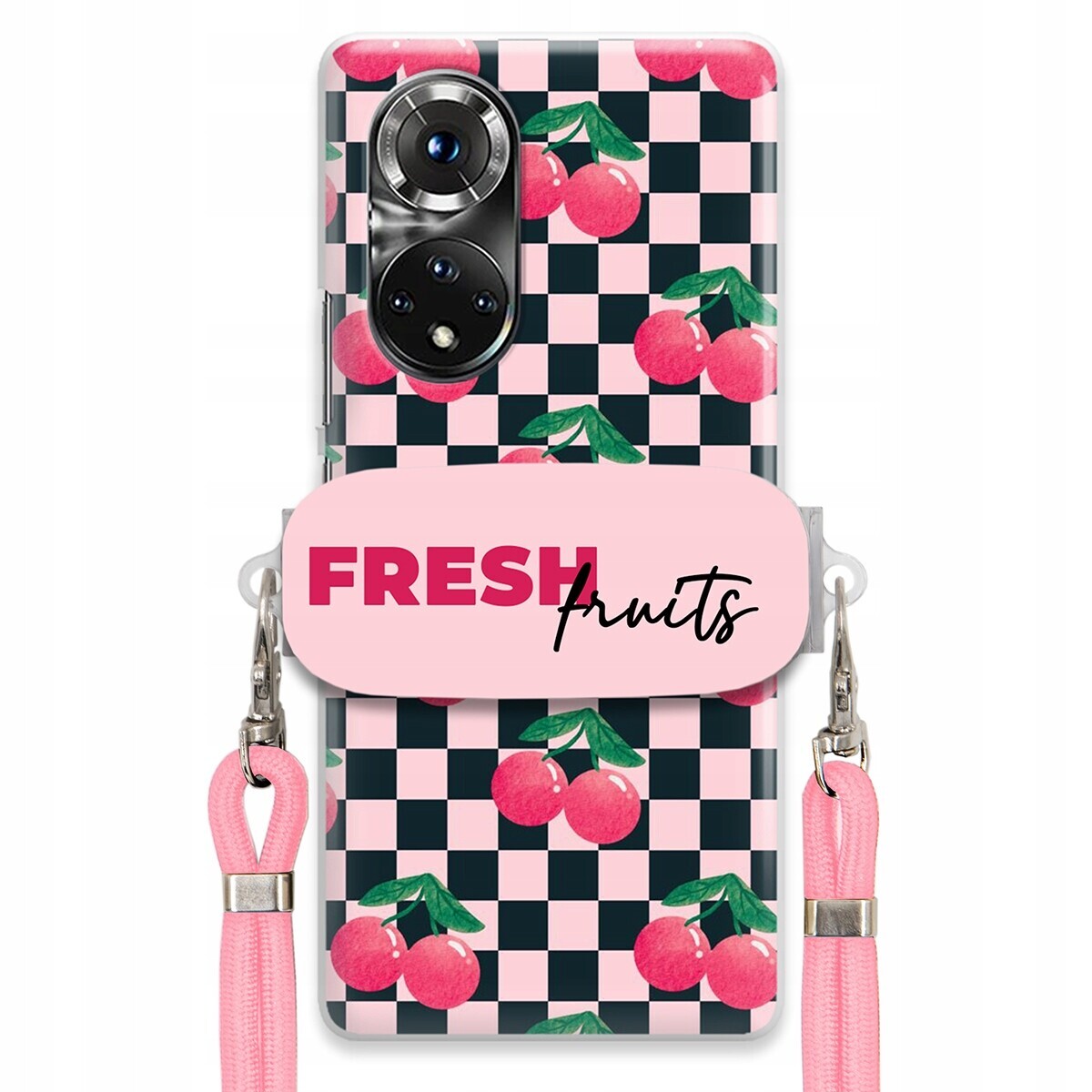 Pouzdro pro Huawei Honor 50 Pro Růžové vodítko Funkční držák Fresh Fruits