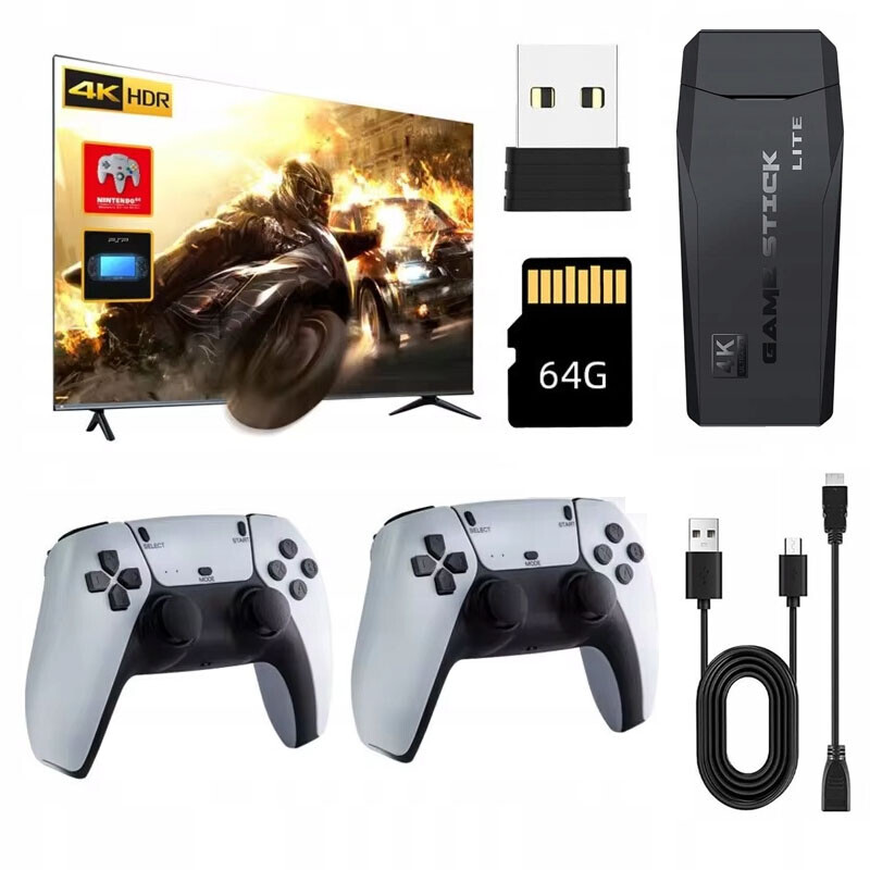 Retro Konzole Hraje Tv GD10 X2 Vayava Opticast 64GB 37500 Her 2 Pady Hdmi