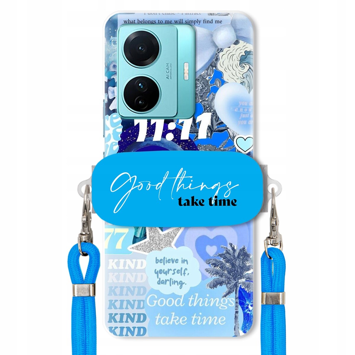 pouzdro na Vivo S15 E Držák Crossbody vodítko Good Things Take Time Lata