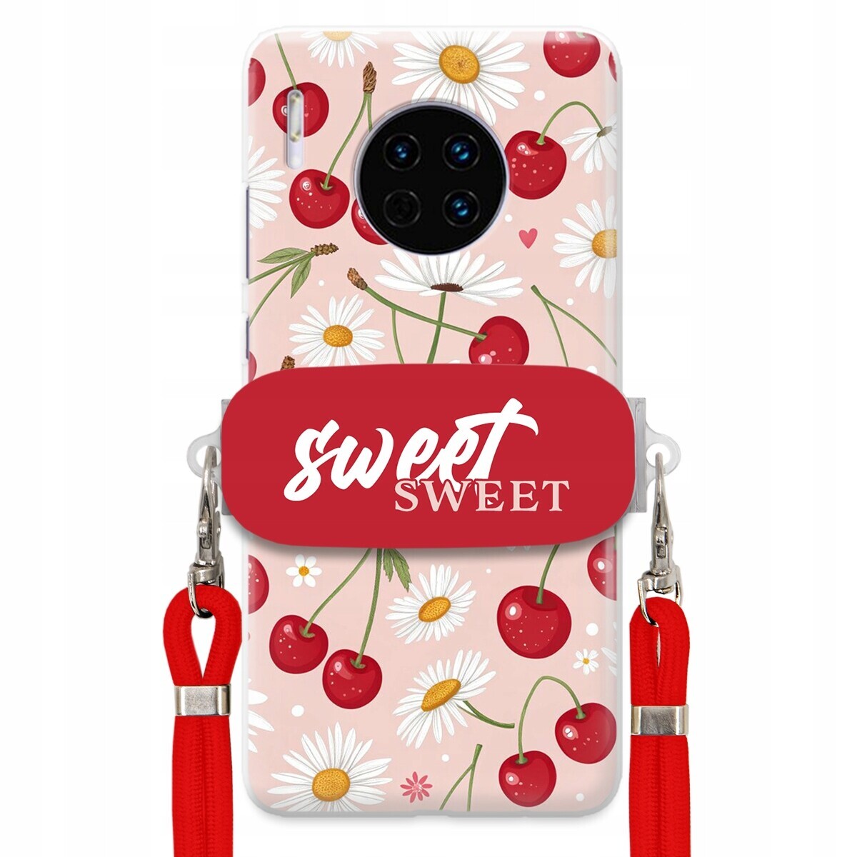Pouzdro pro Huawei Mate 30 Pro Červené vodítko držák Sweet Sweet Višňový Květ