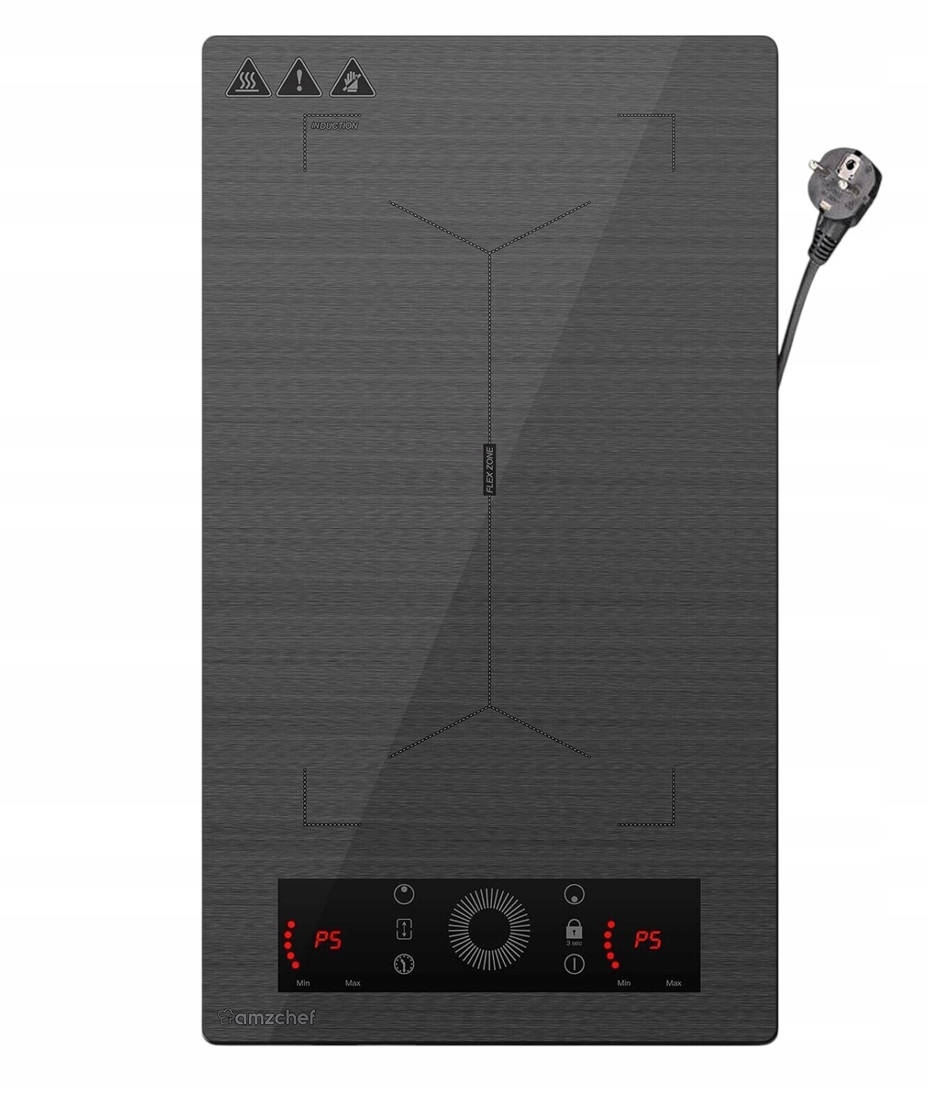 Amzchef Indukční varná deska se zónou FLex Zone 2 Hořáky 3300 W