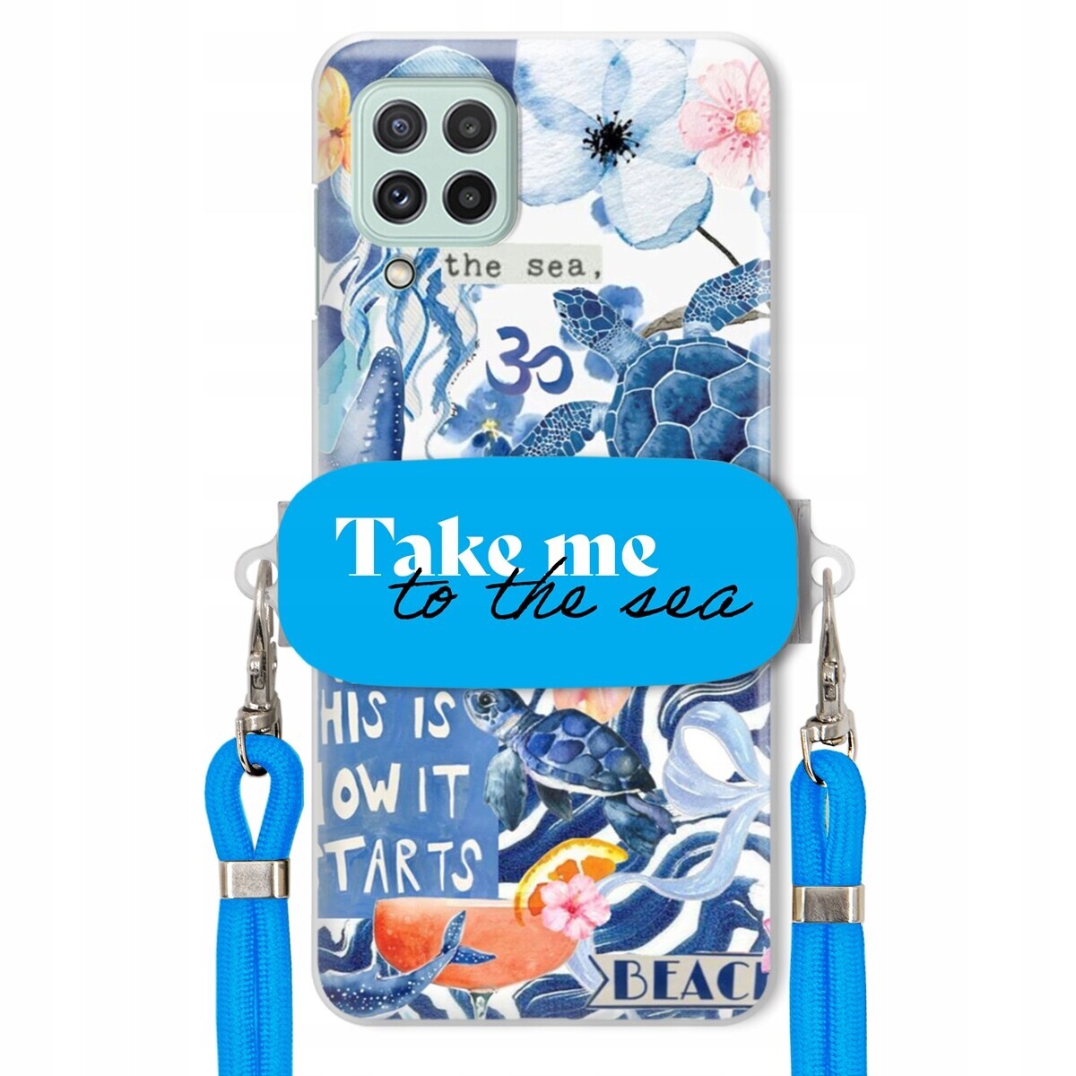 Pouzdro pro Samsung A22 5G Premium Vodítko modré Držák Take Me To The Sea