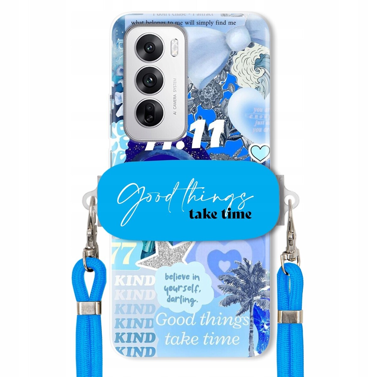 Pouzdro pro Oppo Reno 12 5G Držák vodítko Crossbody Good Things Sea Lata