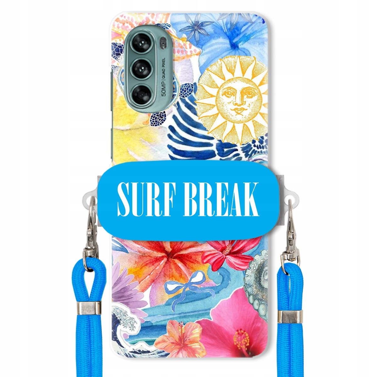 Pouzdro pro Motorola G62 5G Crossbody vodítko modré držák Surf Break Lata