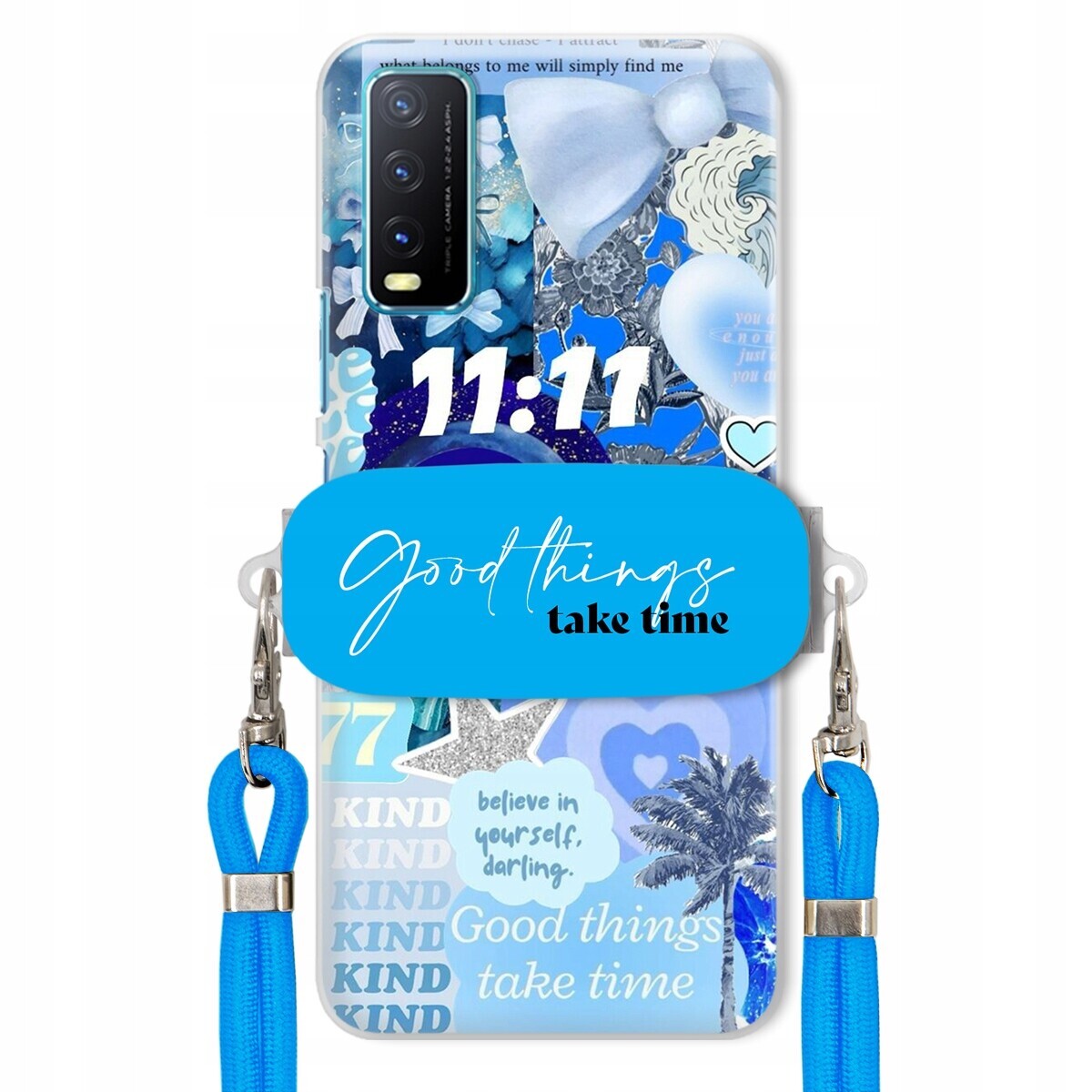 pouzdro na Vivo Y33s Držák vodítko Crossbody Good Things Take Time Lata