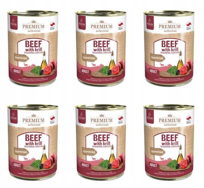 Pokusa Krmivo pro psy Bez Obilovin Hovězí maso s krillem 6x800 g