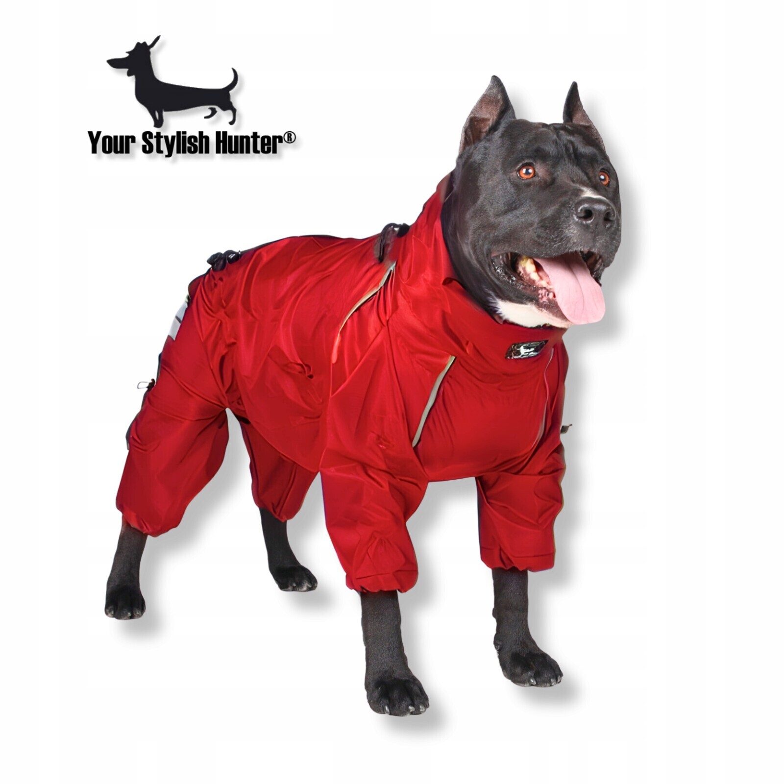 Pláštěnka Kombinéza obleček pro velkého psa červená 3XS