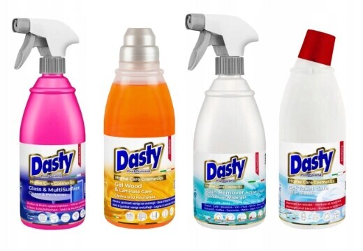 Dasty Sada domácí chemie – odstraňovač skvrn, kapalina na sklo, gel na Wc