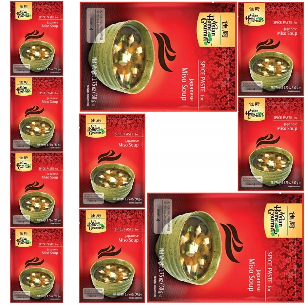 10 x Hotová pasta na japonskou polévku Miso v sáčku 50 g Asian Home Gourmet