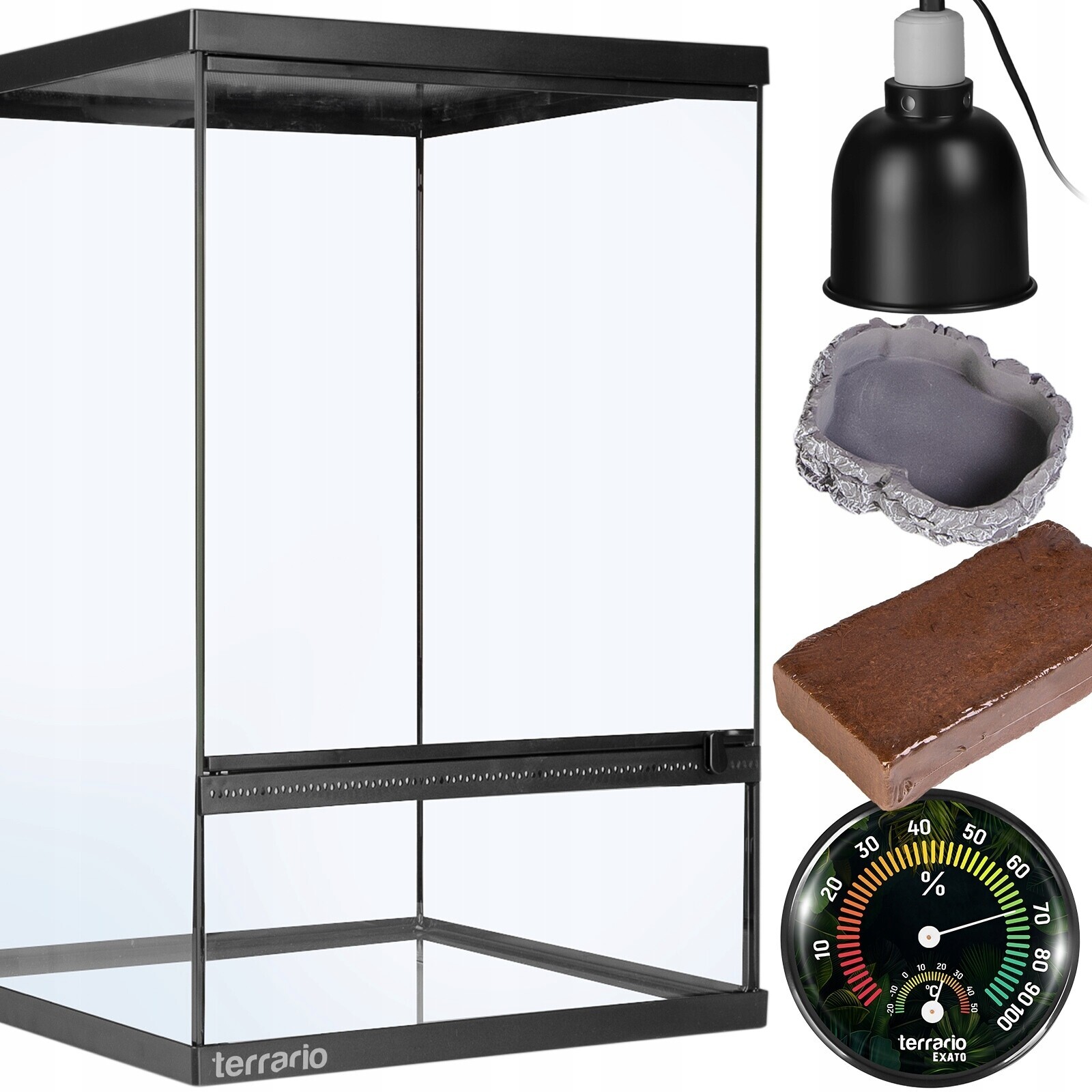 Skleněné Terárium S Sadou Pro Tropické Obojživelníky, Vysoké 30X30X45