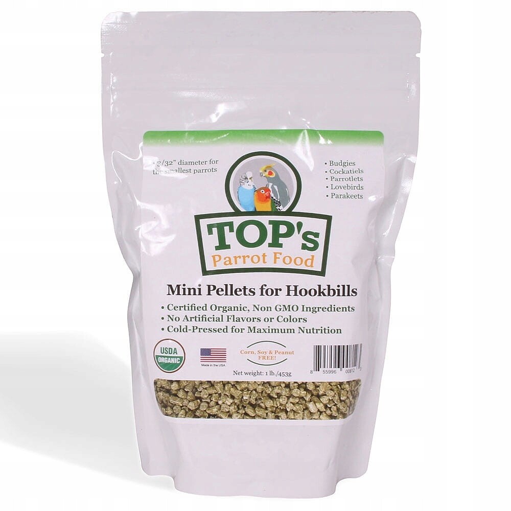 Top's Organic Parrot Food Mini Granule pro andulky a jiné papoušky 453g