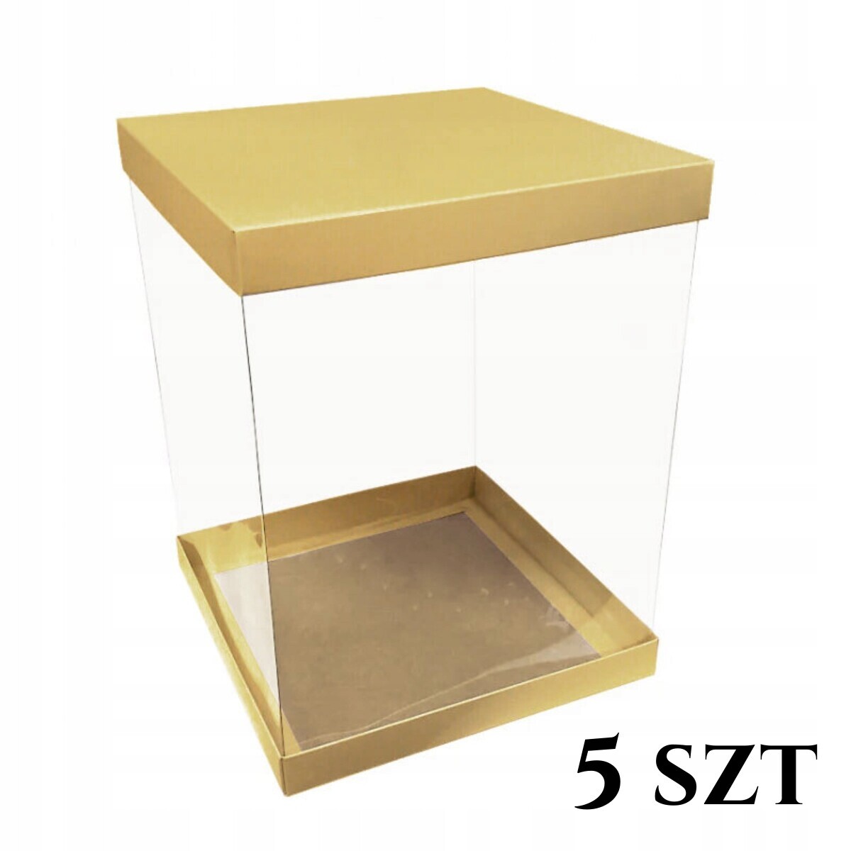 Balení dort 30x30x40 Krabička vysoká Zlatá x5