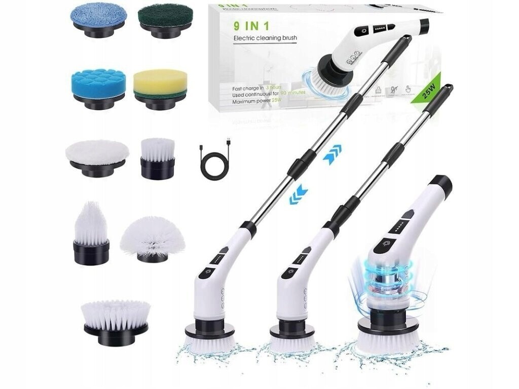 Elektrický čistící kartáč, sada 9 ks hlavic ELE001