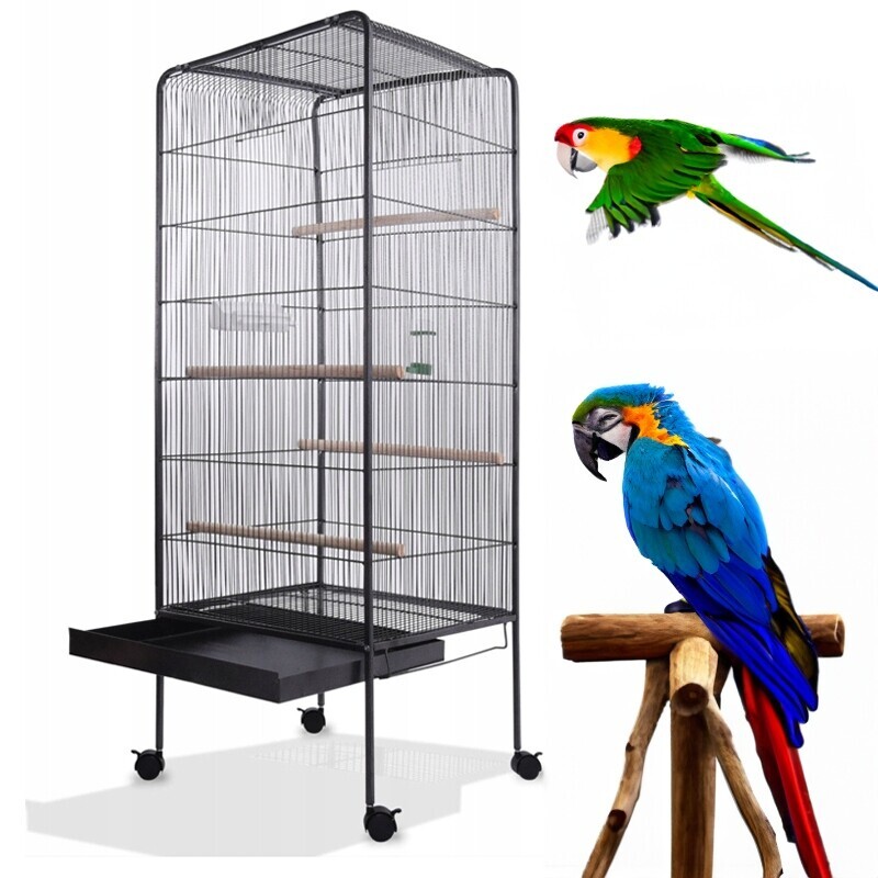 Velká Voliérová Klec Na Kolečkách Pro Papoušky Kanárky Exotického Ptactva