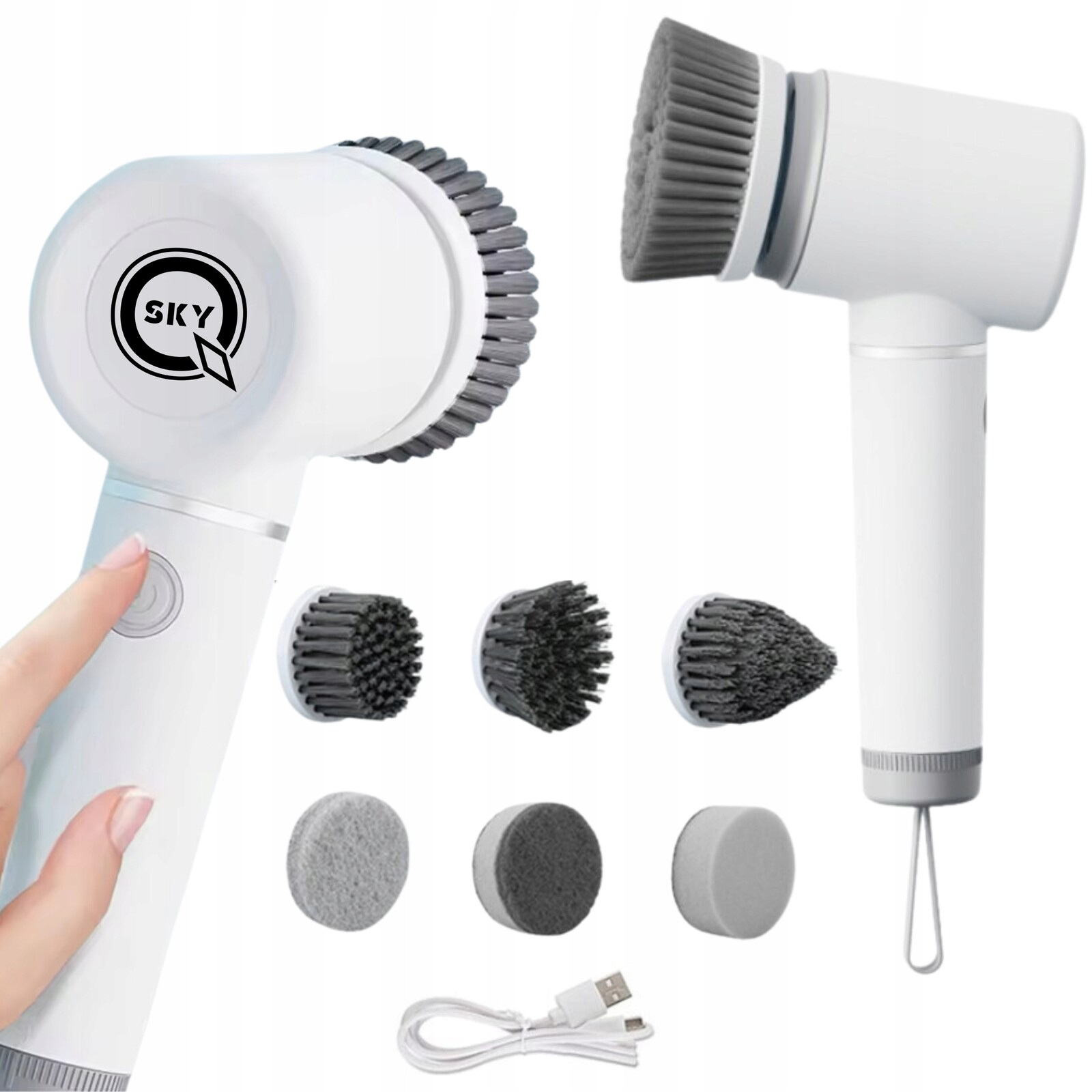 Výkonný Elektrický Kartáč Na Čištění Povrchu 80W Podlahy Skla 6V1