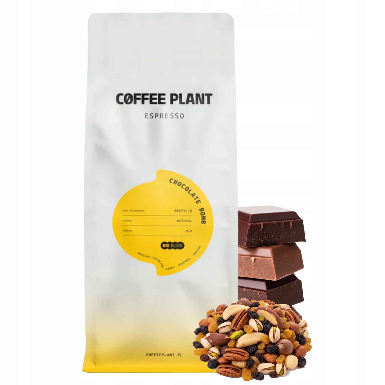 Káva zrnková Coffee Plant Chocolate Bomb Espresso 100% Arabika 1 kg