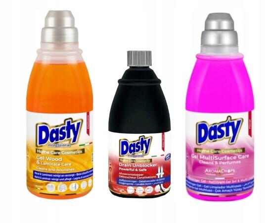 Dasty Sada domácí chemie – Tekutina na podlahy, čistič trubek