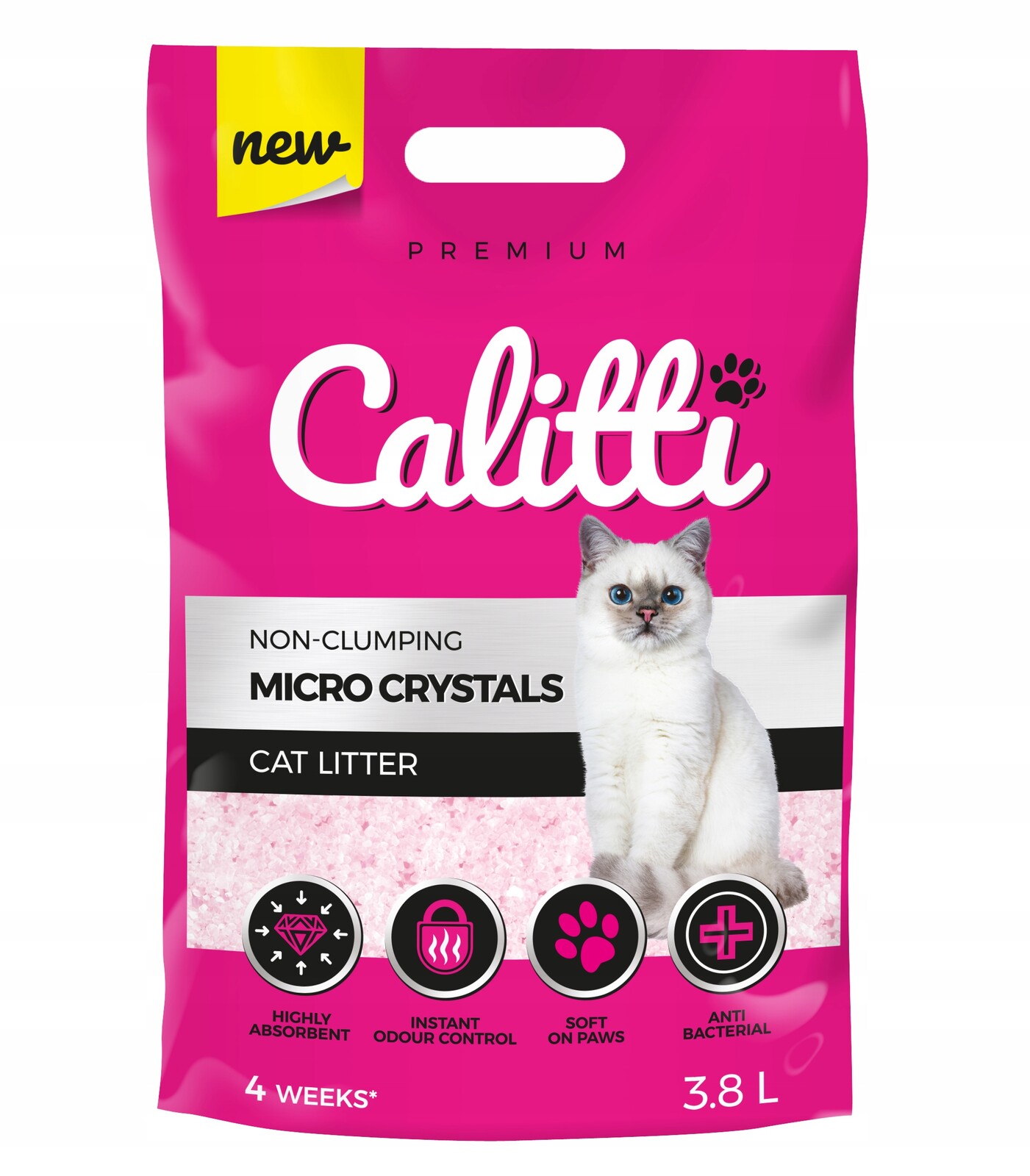 Stelivo pro kočky do záchodu Calitti Micro Crystals 3,8 Silikonové 8 ks Karton