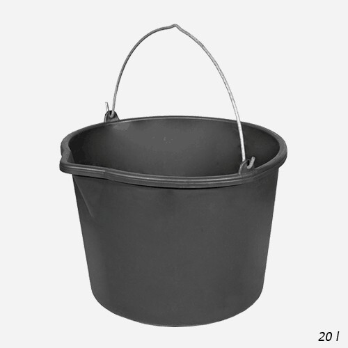 Vědro stavební černé 20l s výlevkou S0104