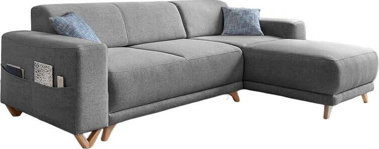 Šedá rozkládací/s úložným prostorem rohová pohovka Classy Sophie – Miuform