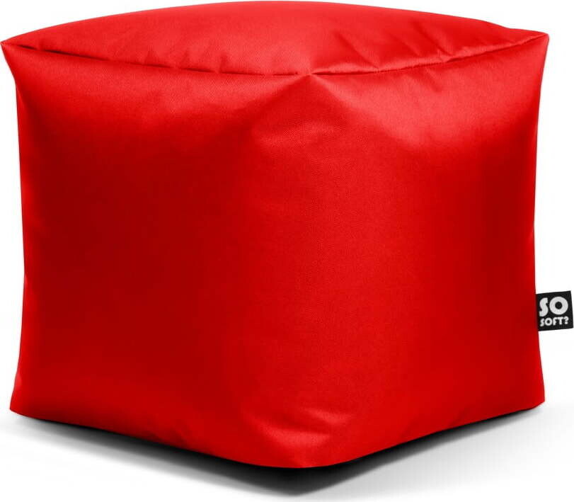 Červený dětský sedací vak z imitace kůže Cube M – So Soft?