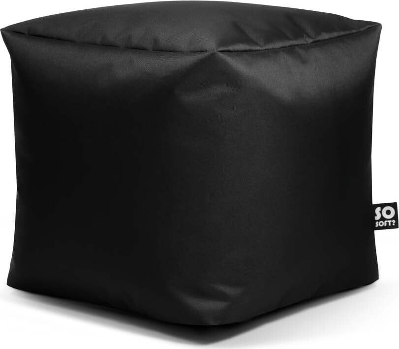 Černý dětský sedací vak z imitace kůže Cube M – So Soft?