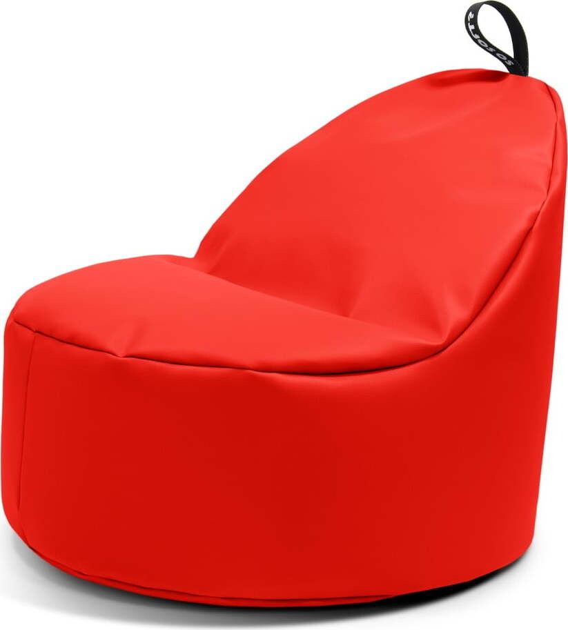 Červený sedací vak z imitace kůže Round XL – So Soft?