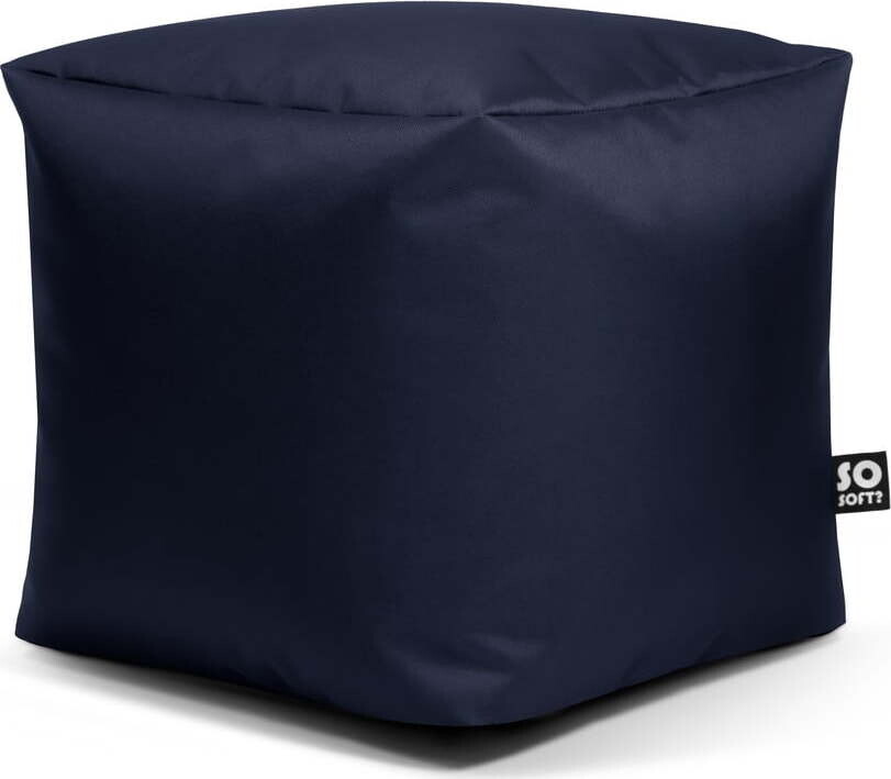 Tmavě modrý dětský sedací vak z imitace kůže Cube M – So Soft?