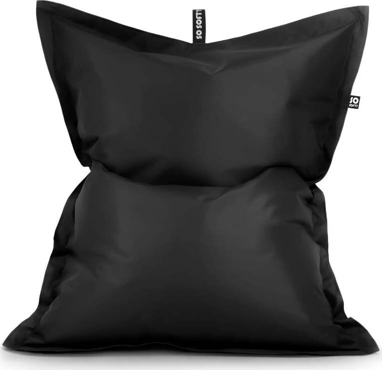 Černý dětský sedací vak z imitace kůže Pad M – So Soft?