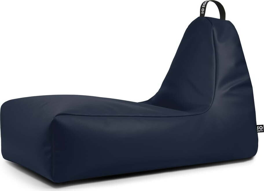 Tmavě modrý sedací vak z imitace kůže Chill XXL – So Soft?