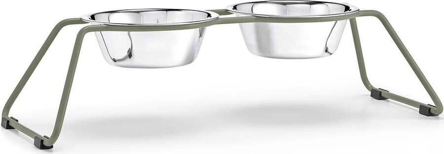 Set misek s podstavcem pro psa z nerezové oceli Cena Grollive M – MiaCara