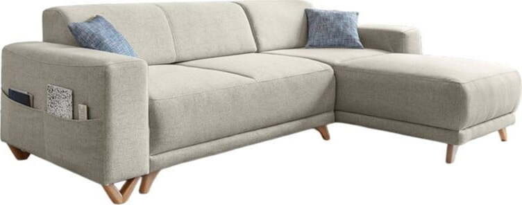 Béžová rozkládací/s úložným prostorem rohová pohovka Classy Sophie – Miuform