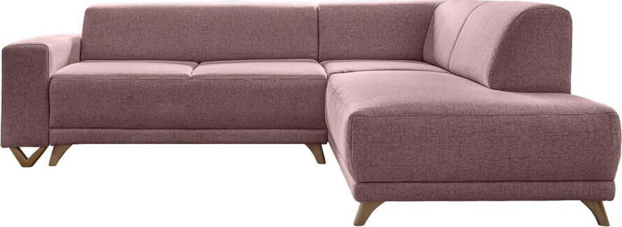 Růžová rozkládací/s úložným prostorem rohová pohovka (pravý roh/do L) Classy Sophie – Miuform