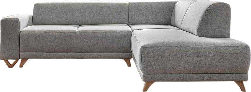 Světle šedá rozkládací/s úložným prostorem rohová pohovka (pravý roh/do L) Classy Sophie – Miuform