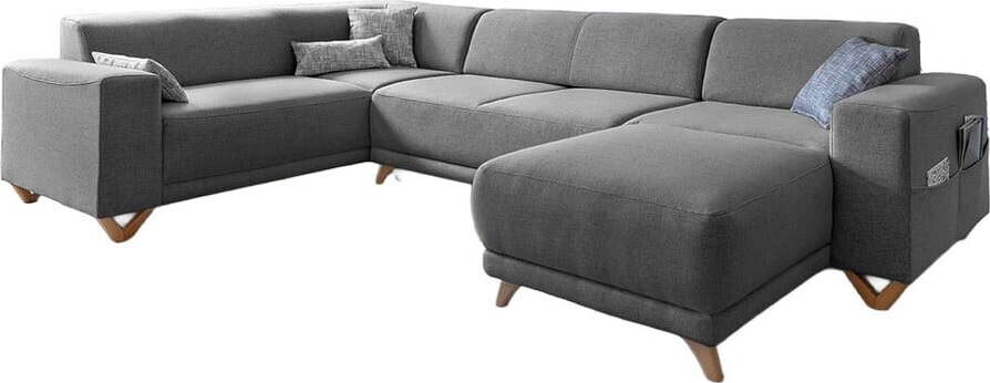 Šedá rozkládací/s úložným prostorem rohová pohovka (levý roh/do 