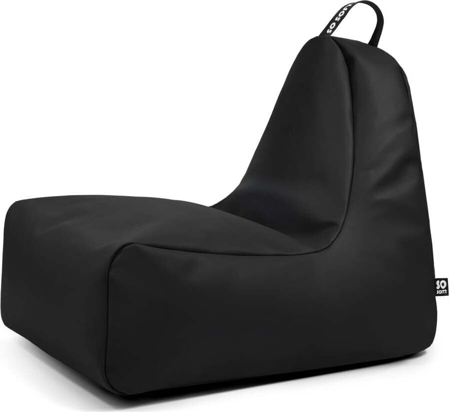 Černý sedací vak z imitace kůže Chill L – So Soft?
