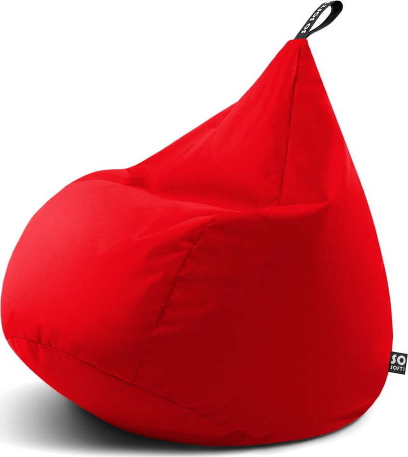 Červený sedací vak Drop L – So Soft?