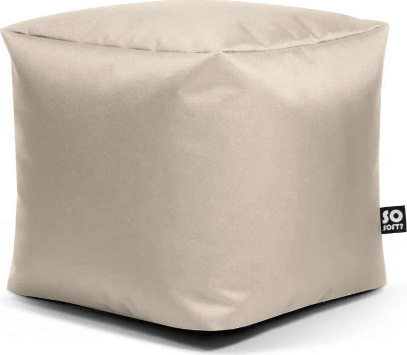 Béžový dětský sedací vak z imitace kůže Cube M – So Soft?